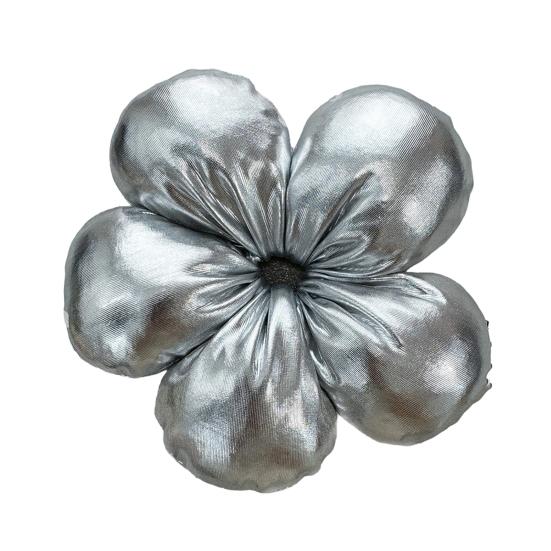 Hair Rope Five-Petal Flower Soft Elastic Band Glossy Surface Hair Tie Bun Meatball Hair Rope Hair Accessories серебряный