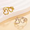 Sweet Academy Fairy Heart Stainless Steel Ring - Versatile Hollow Heart Shape Finger Ring Gift