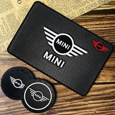Car Waterproof Anti Slip Mat Coaster Silicone Water Cup Mat For MINI One Cooper JCW Countryman Clubman Cabrio Paceman Coupe