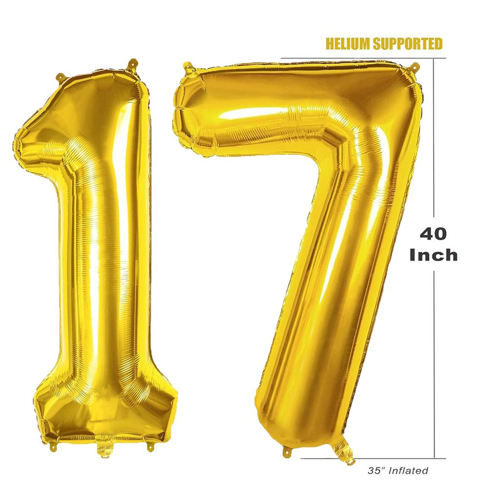 40inch Giant Golden Digital Balloon  0-9, Anniversary Party Decoration, Birthday Balloon