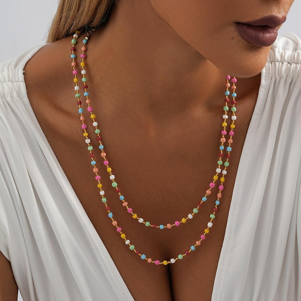2023 Stylish Colorful Geometric Bead Necklace For Women Fashion Forward Accessory For Birthdays And Celebrations