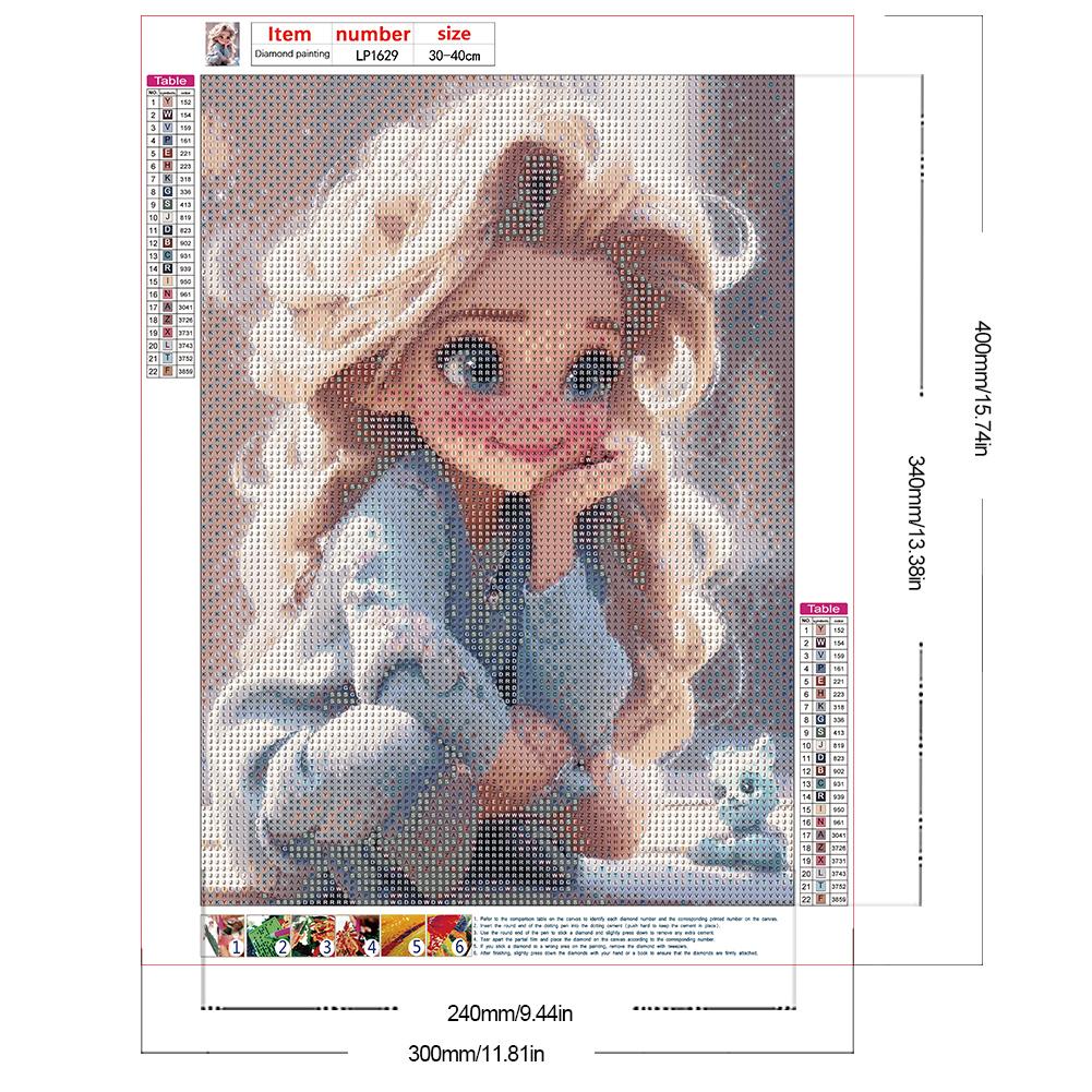 30*40CM 5D DIY Vollrunde Bohrer Strass Süßes Mädchen Kit Kunsthandwerk Mosaik Malerei Stickerei Handgefertigt Heimdekoration Geschenk