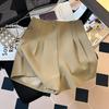 Women's High-Waisted Summer Suit Shorts - 2025 Pleated Slimming Straight-Leg Hot Pants