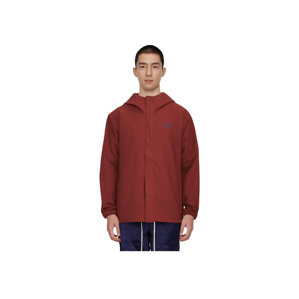 Under Armour Stormproof Cloudstrike Solid Color Hooded Stretch Jacket Men Jacket Terracotta-Red 1376066-840