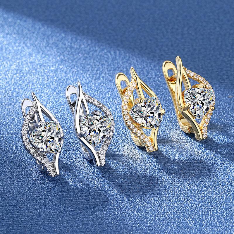 925 Sterling Silver Earrings For Women Round Zircon Earrings Sparkling Party Wedding Jewelry Gift Accessories