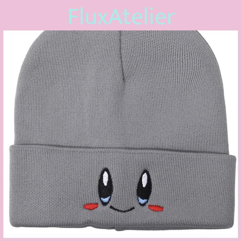 Trendy Knitted Cap With Big Eyed Smiling Face Embroidery Design For Office Or School Wear
