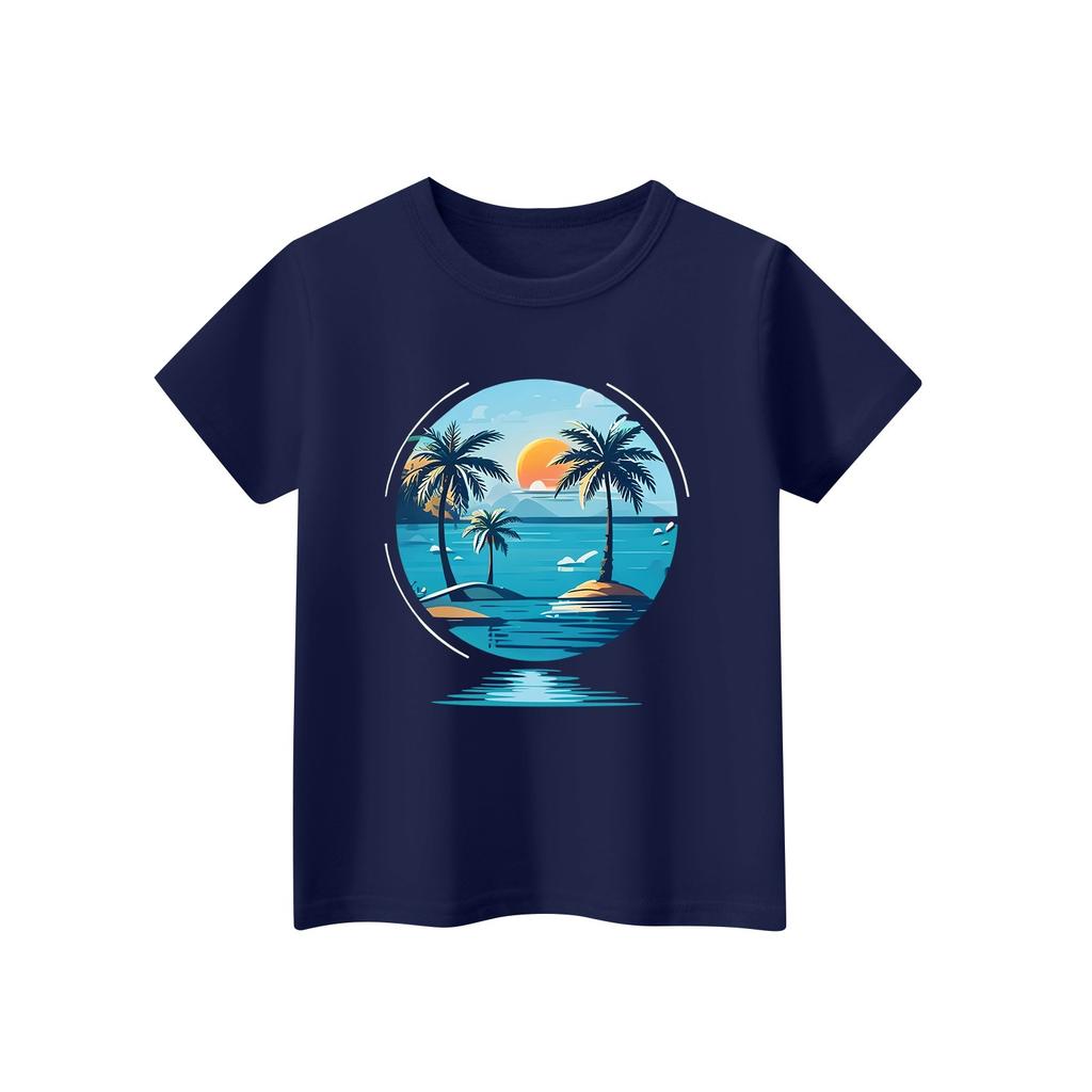 Children's Short Sleeve Neck T-Shirt Animal Print Daily Casual Top
