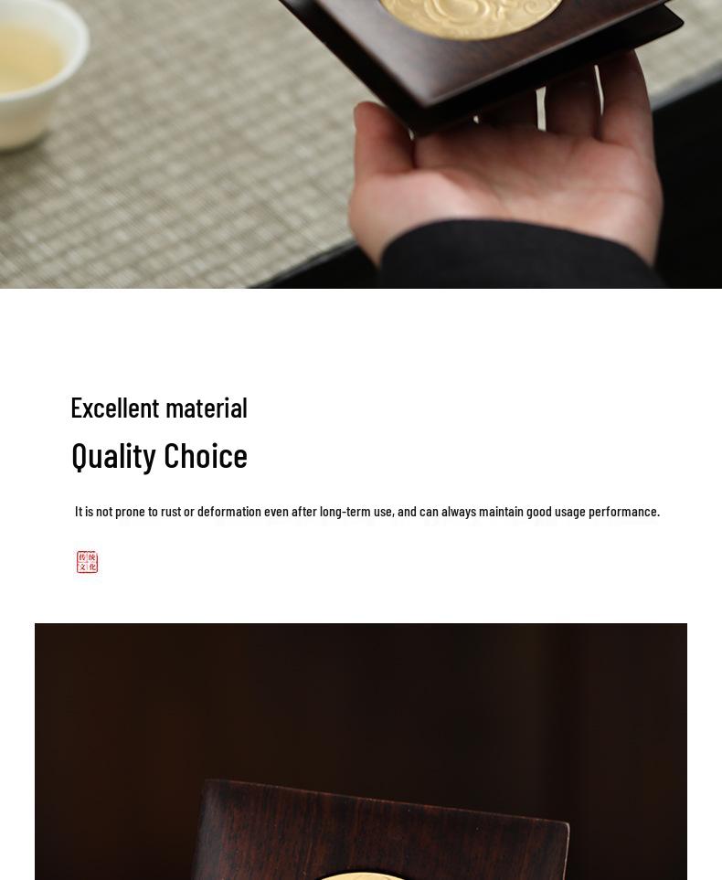 Suport pentru cești de ceai din lemn masiv cu incrustație de cupru – Pad izolator anti-opărire pentru birou și accesorii pentru set de ceai Kung Fu