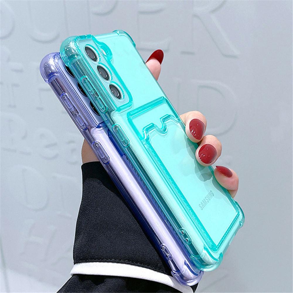 Card Slot Bag Holder Case For Samsung Galaxy S22 Ultra S21 Fe S20 S10 Plus Note 20 10 A72 A52 A42 A32 A22 A12 A13 A33 A53 Cover
