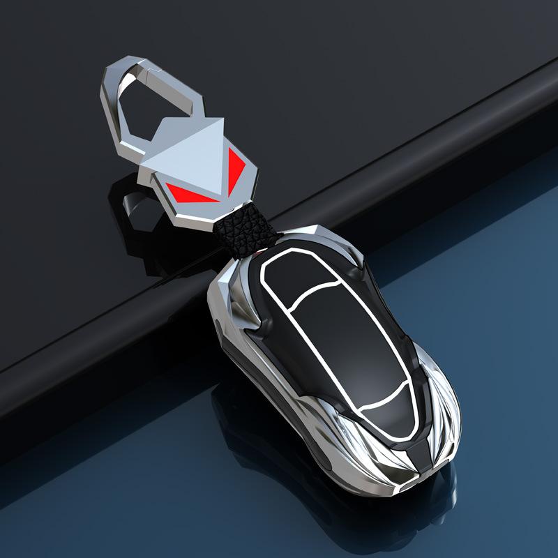 Zinklegierung Auto Smart Key Cover Hülle Schlüsselanhänger für Tesla Model X Model S Model 3 Model Y Schlüsselhülle Tasche Halter Schutz Zubehör