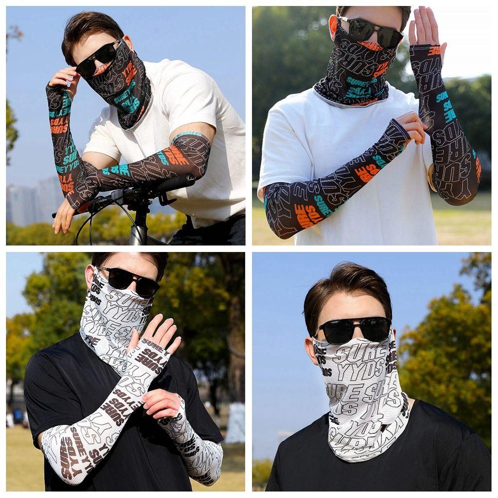 

Solid Color Ice Silk Mask UV Protection Sunscreen Face Scarf Mountaineering Face Mask Windproof style 2