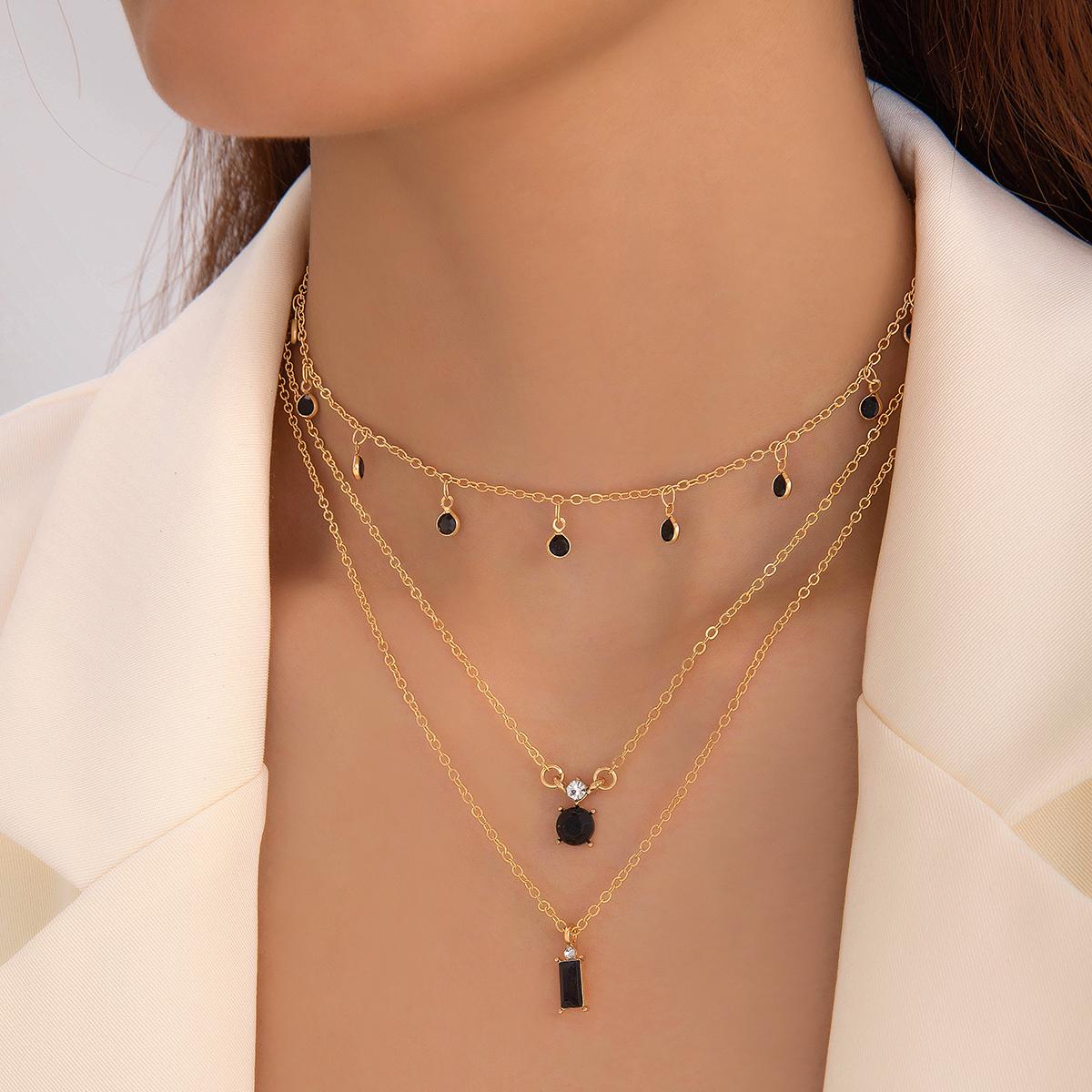 

Просте модне золотисто-сріблясте багатошарове намисто з підвіскою, ювелірні вироби для жінок, дівчаток на вечірку