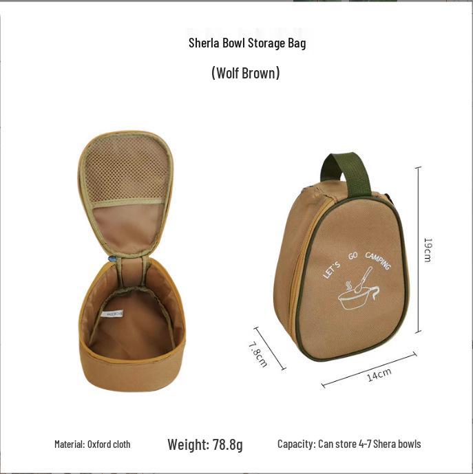 

Large Capacity Waterproof Snow Bowl Bag: Outdoor Camping Handbag for Tableware Storage коричневий