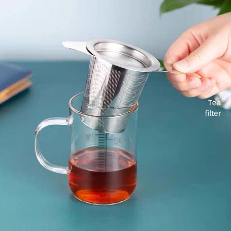 1 Infuseur à thé extra fin pour thé en vrac 304 Acier inoxydable Passoire à thé Filtre à thé avec couvercle et poignées résistantes à la chaleur