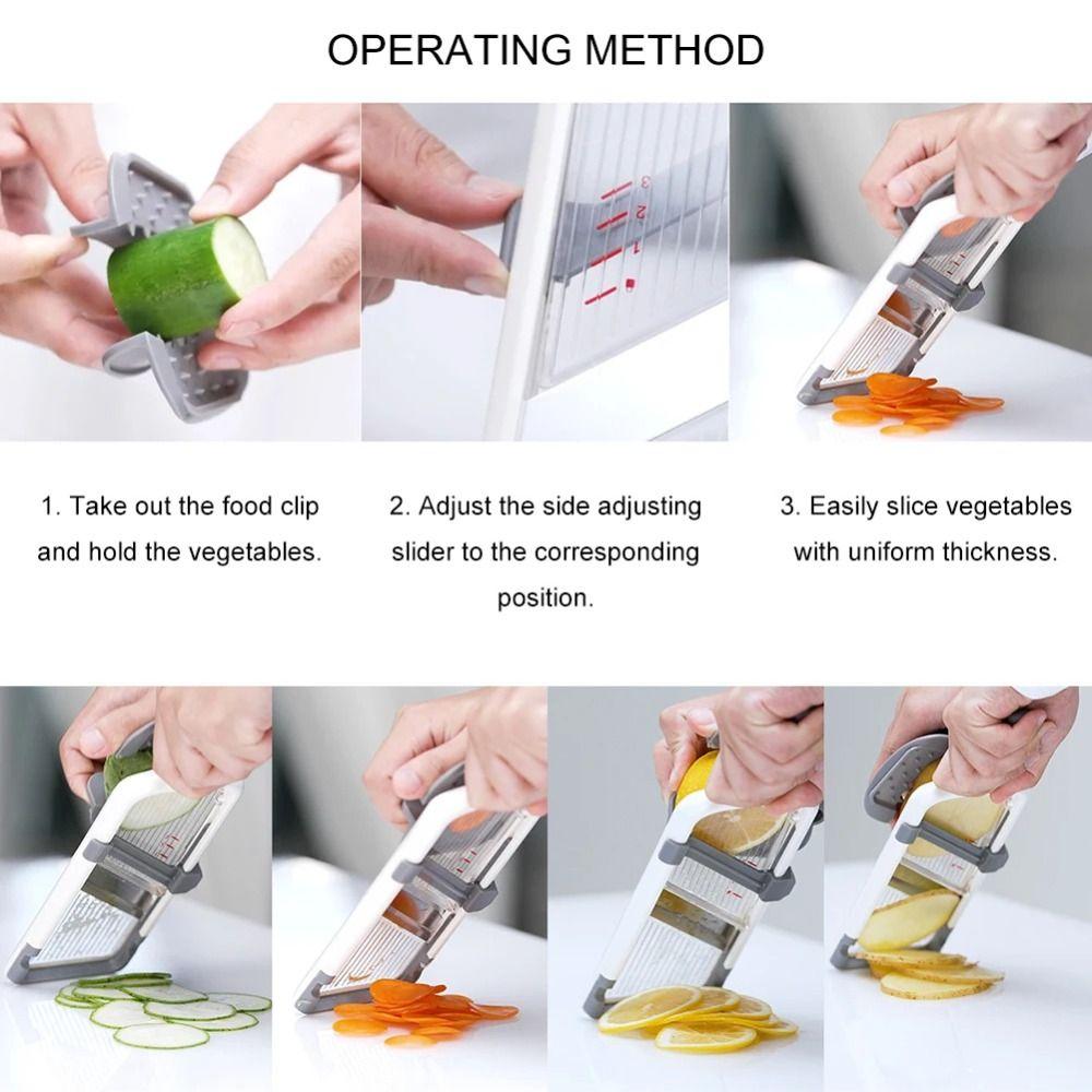 Adjustable Handheld Mandoline Slicer Safe Cheese Grater Manual Mandoline Food Slicer  Potato