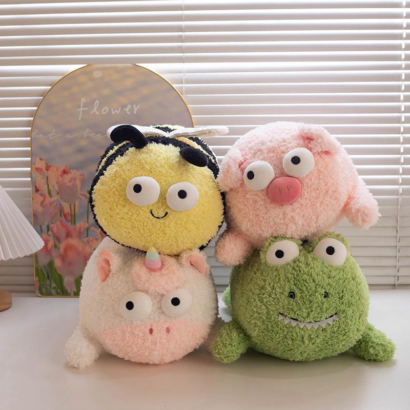 Cross-Border Honey Tea Sauce Plush: Big-Eyed Piggy Bee, Crocodile, Unicorn Stuffed Toy - Creative & Funny.