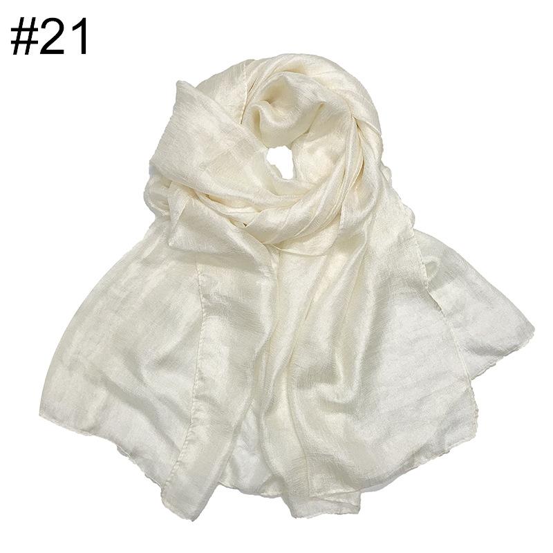 New scarf linen solid color imitation silk soft bag head shawl scarf one piece