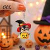 Cute Halloween Gift for Her Witch Hat Puppy Earrings, Dog Pumpkin Drop Rust-proof Curved Ear Hooks Lightweight Acrylic Jewelry, Accessories