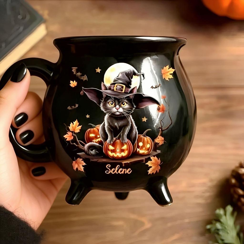 1 unidad, Taza de café Witch Brew, 350ml/ 11.8oz Taza de café de cerámica, Tazas de agua, Vajilla para bebidas de verano invierno, Regalos de cumpleaños, Regalo de Halloween