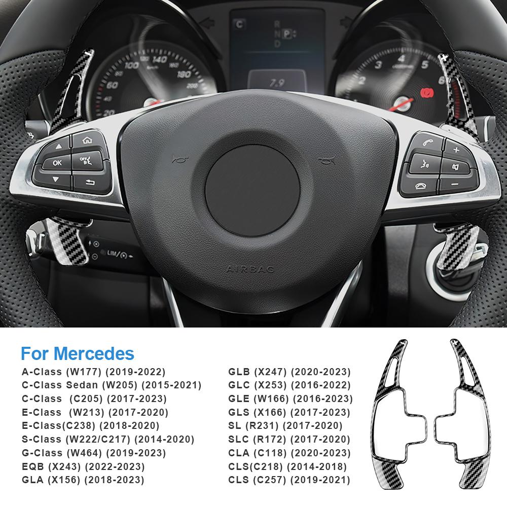 Car Steering Wheel Shift Paddle Shifter For Mercedes Benz A B C E GLE Class W176 W205 W246 C117 W218 Extended Carbon Fiber ABS