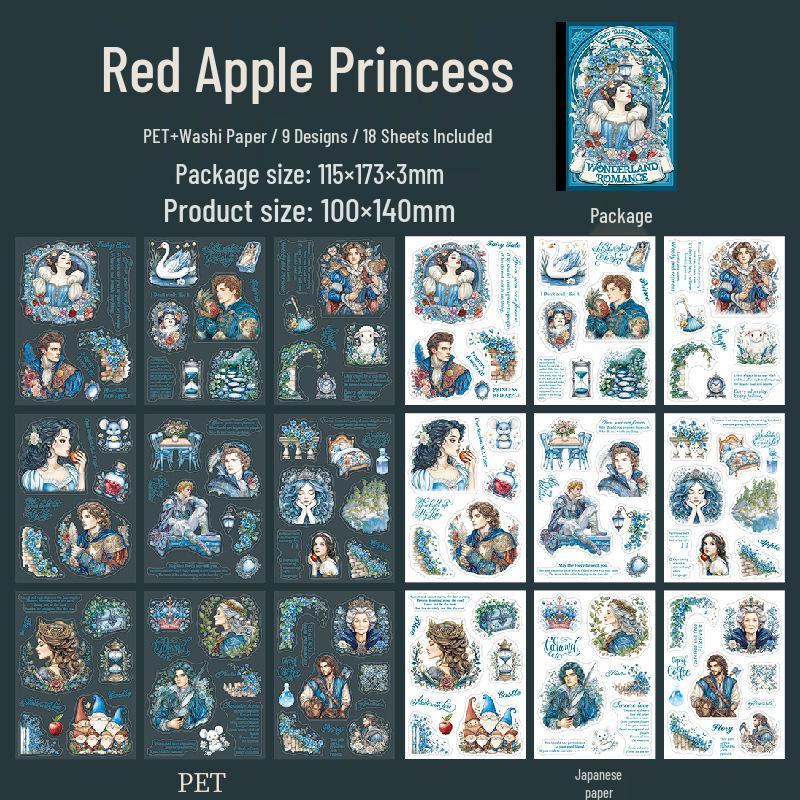 Fairy Tale Retro Scenery Stickers for Children s DIY Journal and Collage