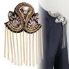 Epaulette Dekorativ Handgefertigt Strass Punk Stil Retro Mode Quaste Kette Schulterklappe Abzeichen für Kleiderdeko
