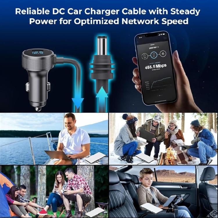 12V to 30V Car Power Adapter with USB C and USB-A Port, Real Time Voltages Display, Waterproof Build, for Flexible Vehicle Power Layouts