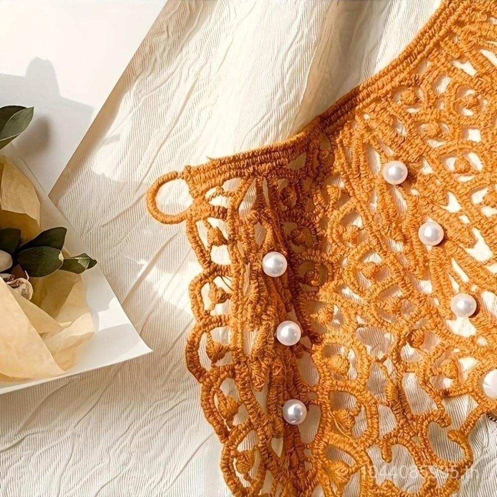 Ruffled Trim Detachable Collar Floral Lace False Collar Sweet Style Fake Collar Women's Fashion