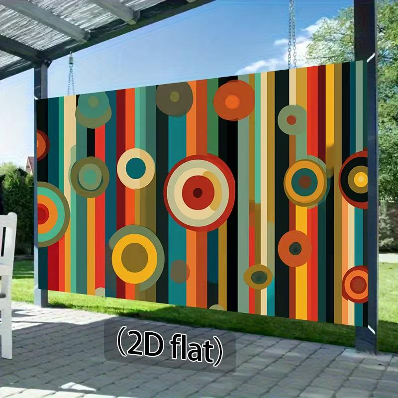 2D Mid-Century Geometric Tapestry for Retro Bedroom & Living Room
