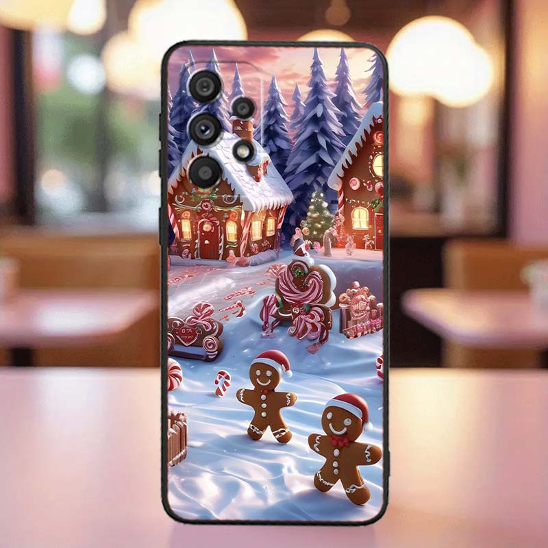 Christmas Gift Box Design Phone Case For Samsung A41 A35 A34 A33 A32 A25 A24 A23 A21s A06 A05 A04 A03 Note 10 20 Ultra 5G Black