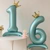 42" Aluminum Foil Number Balloon with Crown Stand for Kids' First Birthday Party Decorations