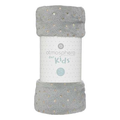 FLANNEL BLANKET 100x75 GRAY with triangles SOFT