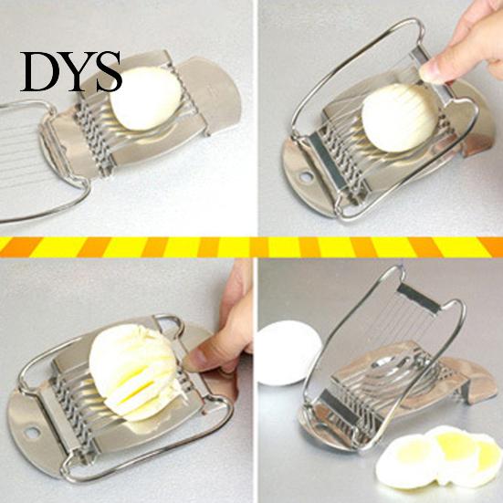 Household Stainless Steel Boiled Egg Slicer Section Cutter Kitchen Supplies
