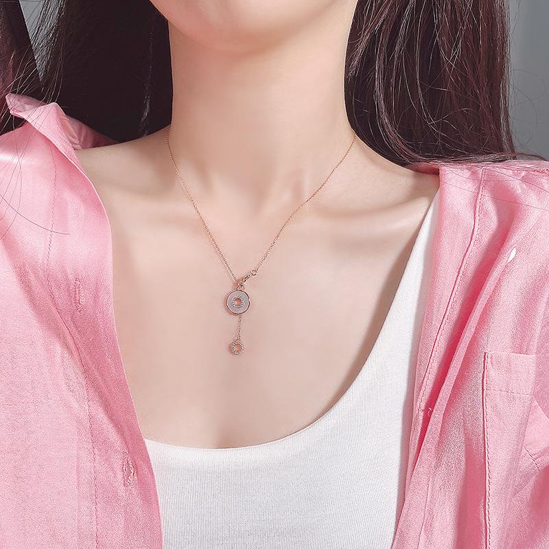 Tancise S925 Sterling Silver Luxury Personality Pendant Necklace Women's Classic Tide Necklace