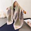 Luxury 70X70Cm Square Silk Scarf For Women Sexy Leopard Dot Geometric Print Shawl Wrap Fashion Accessory Hair Tie Bandana Hijab