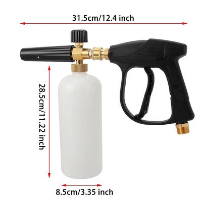 Pose Pressure Washer Short Gun Foam Cannon Combo 5 Nozzle M2.2-1.4cm/M0.86-0.55inch Connector 1L Capacity for Car/Patio Cleaning