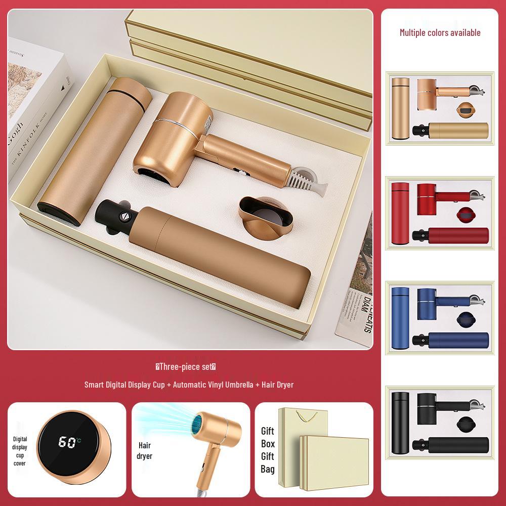High-End Dragon Boat Festival Gift Set: Insulated Cup, Neck Massager, and Umbrella