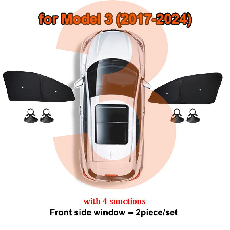 For Tesla Model Y 2025 Sun Roof Shade Model 3 Highland 2024 Glass Roof Sunshade Front Rear Window Windshield Privacy Cover Kids