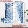 2pcs 2D flat printing Christmas Window Drapes Christmas Forest Scene Machine Washable Fabric Without Electricity Family Party