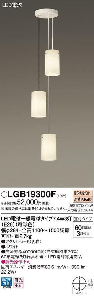 Panasonic LED atriumová žárovka barva LED žárovka typ náhrady LGB19300F