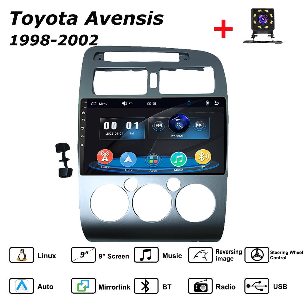 Автомагнитола Мультимедиа MP5 Плеер Головное Устройство Стерео BT Для TOYOTA AVENSIS 1998-2002 чёрный