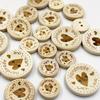 50pcs Heart Wood Buttons Sewing Scrapbooking Gift Handwork Home Clothing Decor Wooden Decorative Handmade 15mm/20mm/25mm