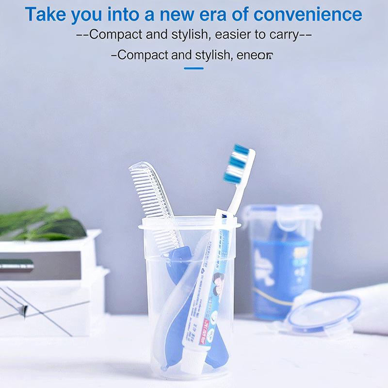 2Pcs Folding Toothbrush Set for Travel Camping Hiking Portable Compact Size Outdoor Essential
