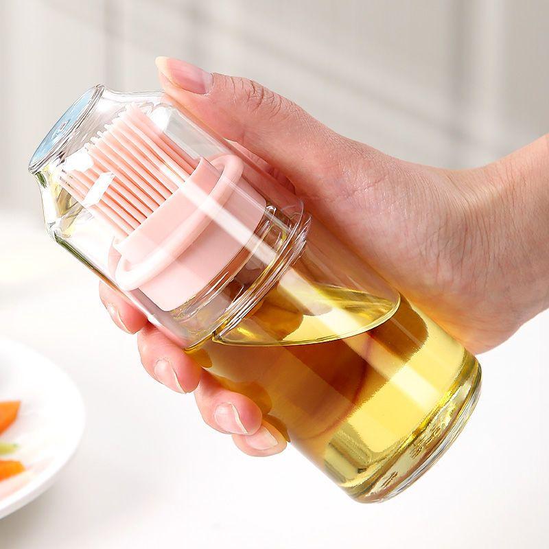 Kitchen Oil Brush Silicone Brush with Bottle PancakeHigh-temperature ResistantHairless Integrated Baking Food Brush Bakewares