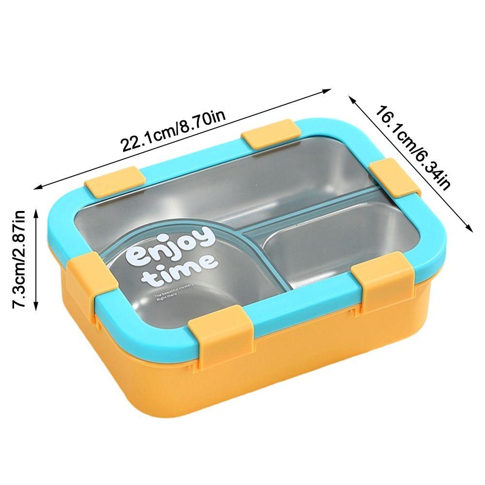 304 Stainless Steel Thermal Lunch Box 3 Compartments Bento Lunch Box School Use