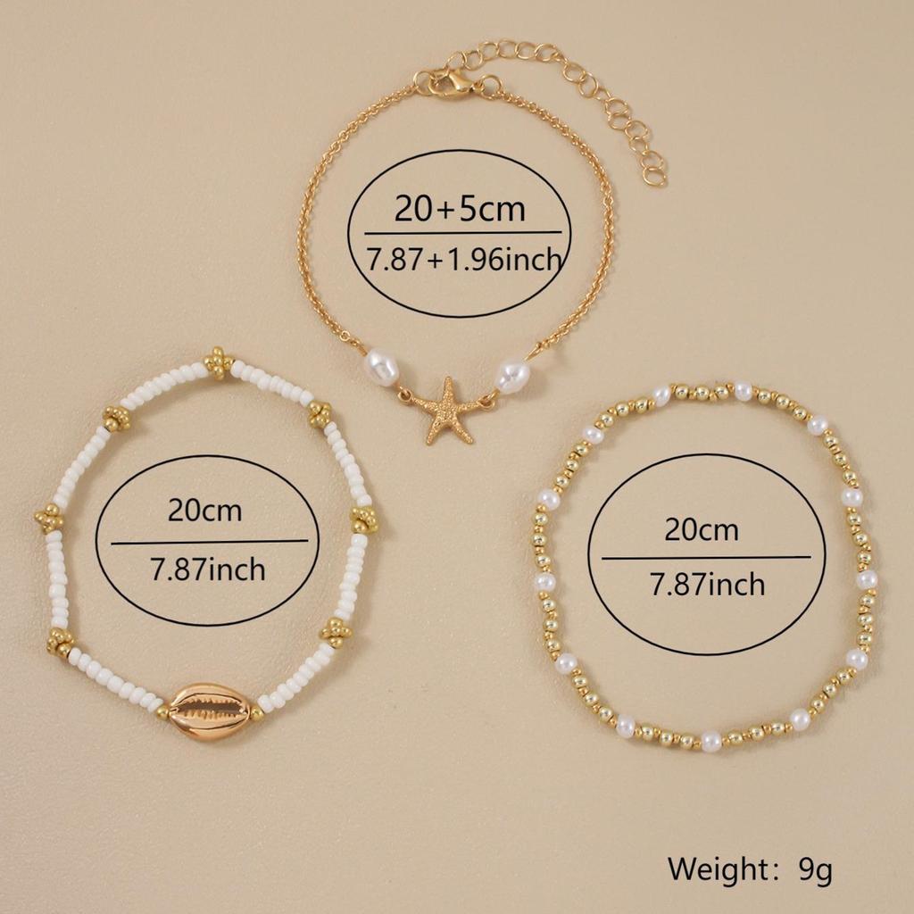 Jewelry European and American hot-selling multi-layer women's anklet set starfish shell shape foot decoration vacation beach foot decoration