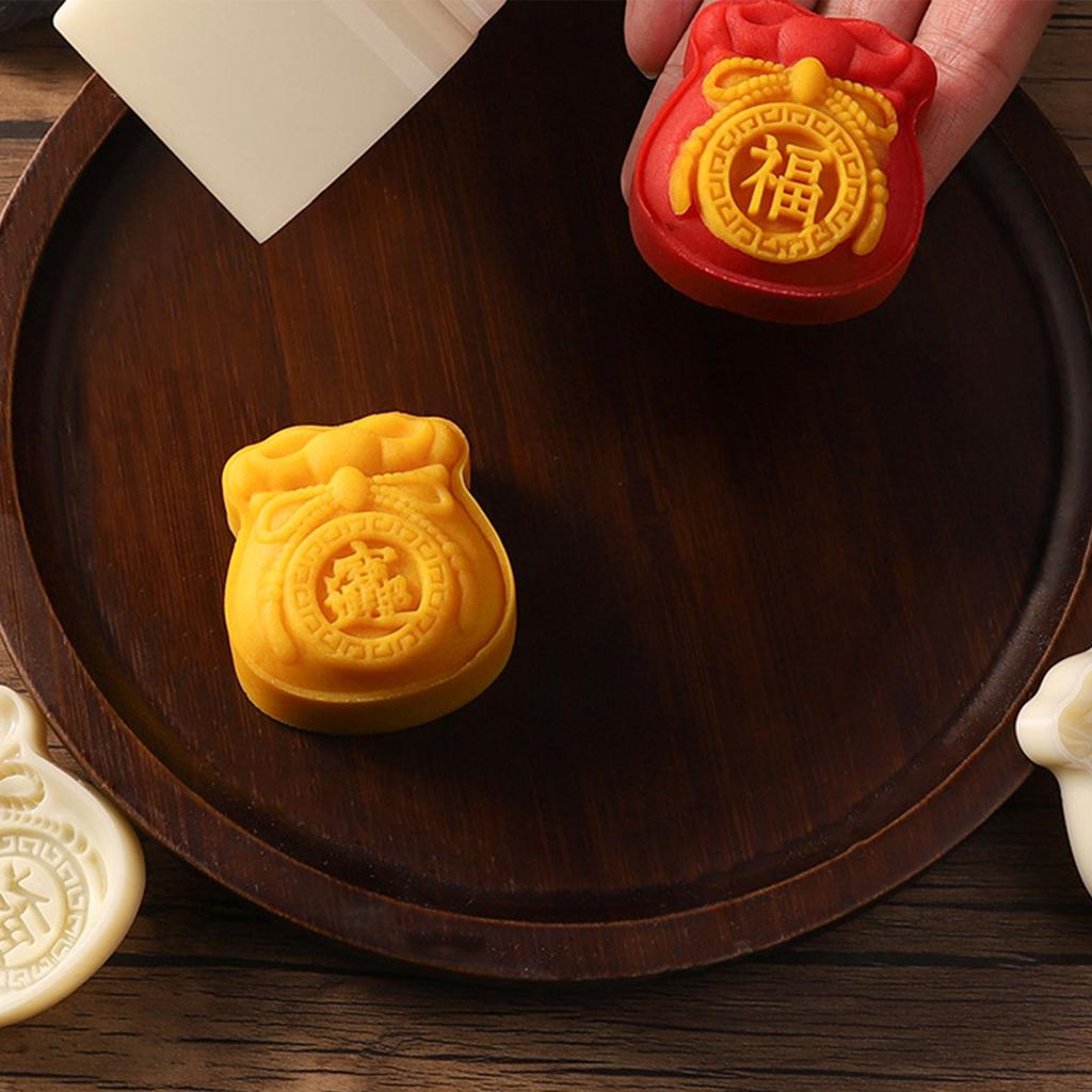 50g Durable Mooncake Mold Blessing Bag Shape Mung Bean Cake Molds Plastic Material DIY Mooncake Tools for Kitchen Baking