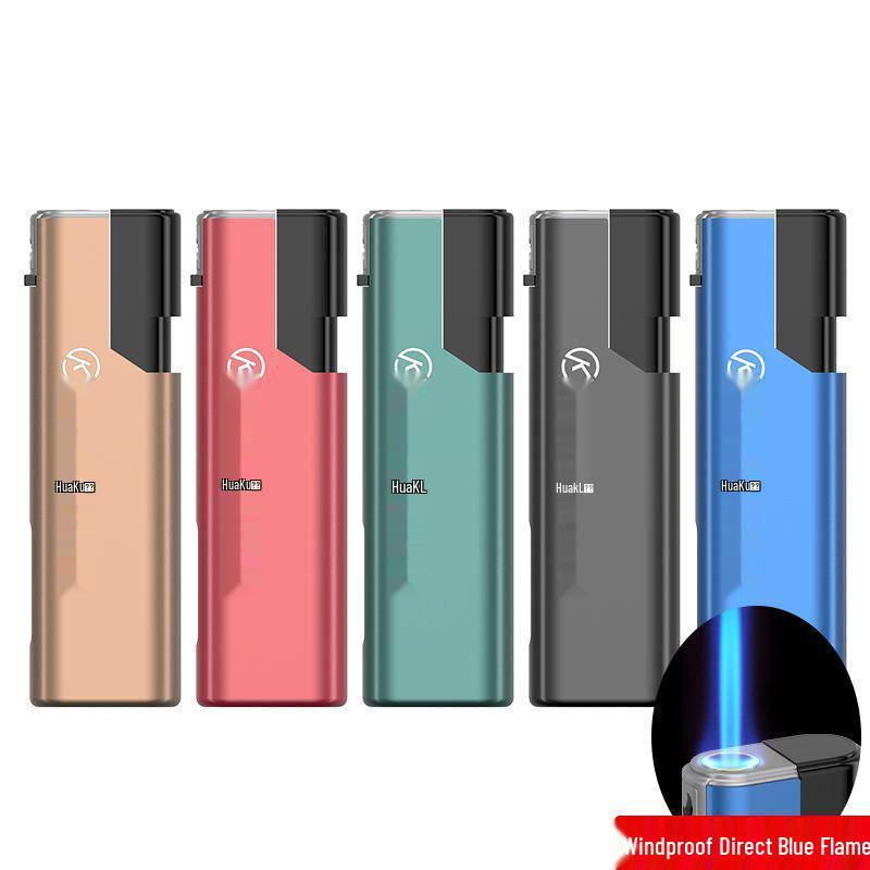 50 Durable Metal Windproof Lighters - Double Layer, Thickened, Inflatable, with Printed Lettering