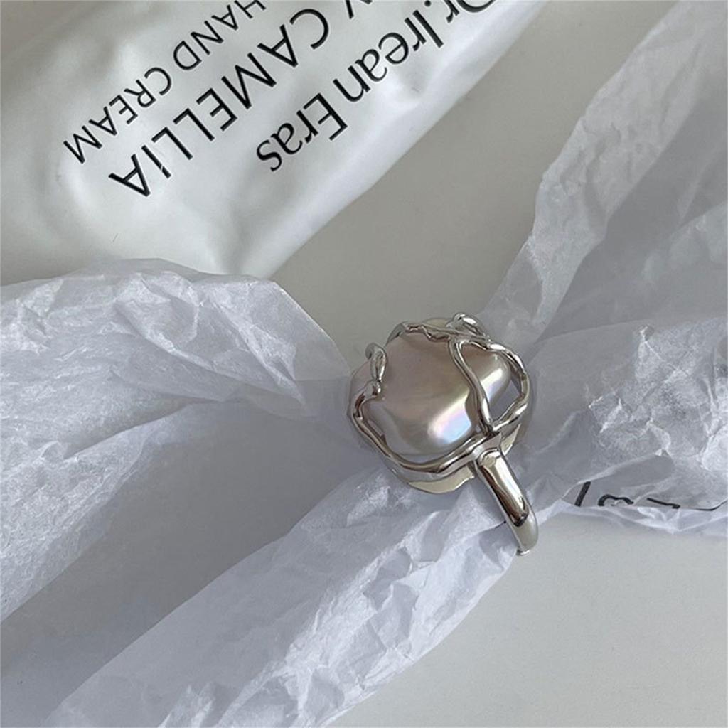 INS Fashion Silver Color Minimalist Irregular Twined Finger Rings Creative Geometric Punk Opening Rings for Women Girls Jewelry