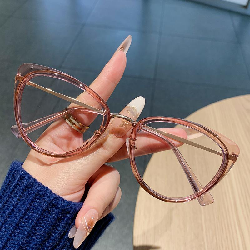 

New Fashionable Anti-Blue Light Cat-Eye Women Glasses Frame Natural And Slimming Metal Frame 6004